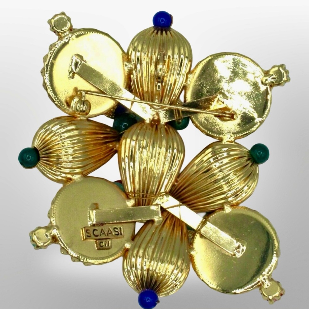 Vintage 1980’s SCAASI Demi Parure Runway Necklace & Brooch Set - Picture 6 of 7